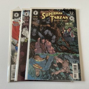 Superman Tarzan Sons Of The Jungle 1 2 3 Lot Run Set Near Mint Nm Dark Horse Dc