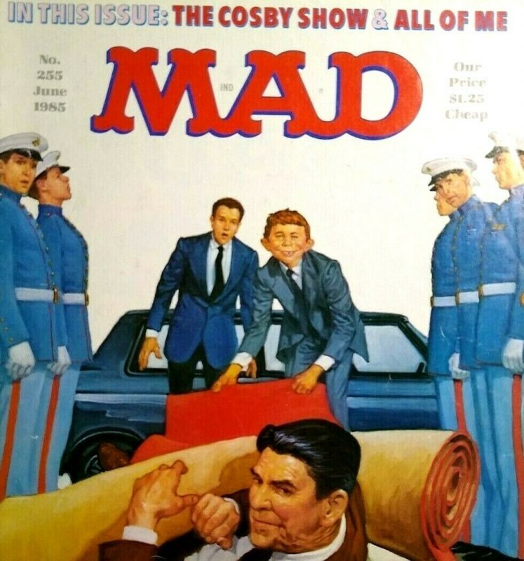 Mad Magazine June 1985 No 255 Ronald Reagan Mike Hammer Cosby Show All Of Me