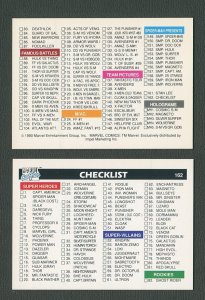 1990 Marvel Comics Card  #162 (Checklist) NM