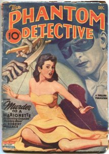 PHANTOM DETECTIVE PULP-DEC 1944-MURDER OF A MARIONETTE-BELARSKI BONDAGE COVER