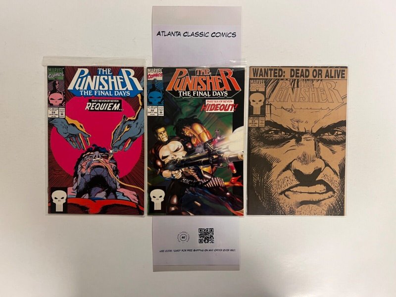 3 The Punisher Marvel Comic Books # 57 58 59 Thor Spiderman Defenders 83 SM6