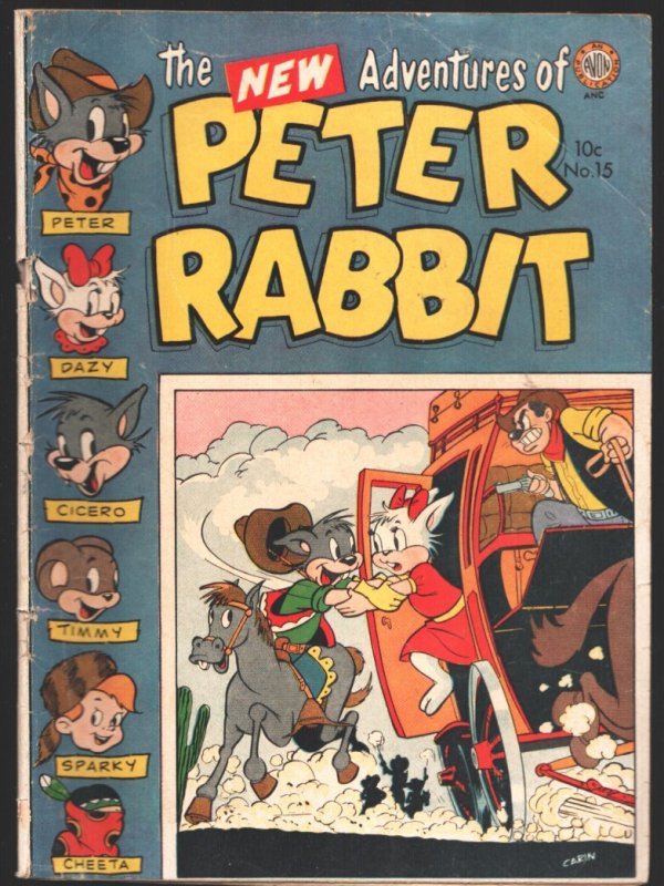 Peter Rabbit#15 1952-Dell-Western cover by Frank Carin-rocket ships-wizard