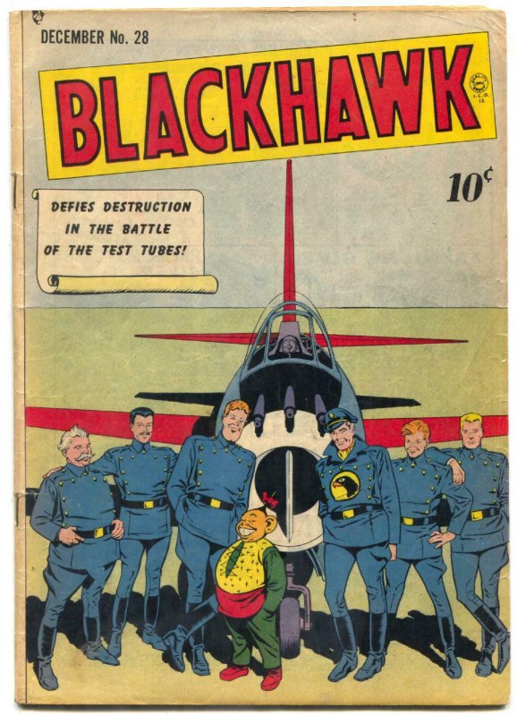 Blackhawk Comics #28 1949-- Battle of the test tubes VG+ 