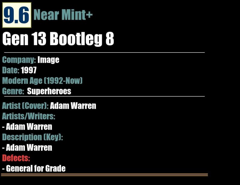 Gen 13 Bootleg 8 (1997) NM+ Image comic