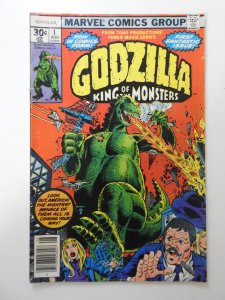 Godzilla #1 (1977) VG- Condition! Centerfold detached top staple