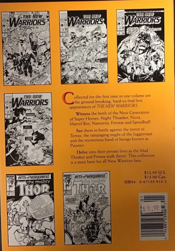 The New Warriors: Beginnings TPB Marvel Comics First Printing 1992