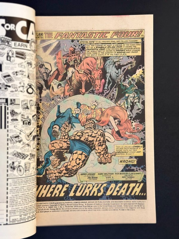 Giant-Size Fantastic Four #3 (1974)  [KEY] 1st App Four Horsemen - VF/VF+