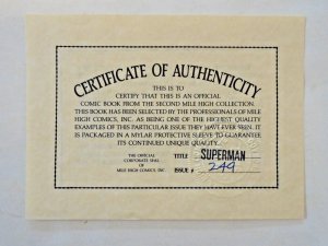 Superman (1958 DC) #249; Mile High II copy with COA! Adams!