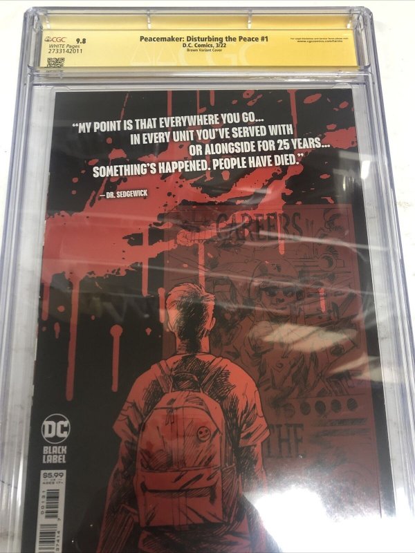 Peacemaker: Disturbing The Peace (2022) # 1 (CGC SS 9.8) Signed Ryan Brown Var.