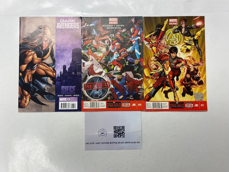 3 MARVEL comic books Dark Avengers #13 Secret Avengers #4 Avengers #11 79 KM11