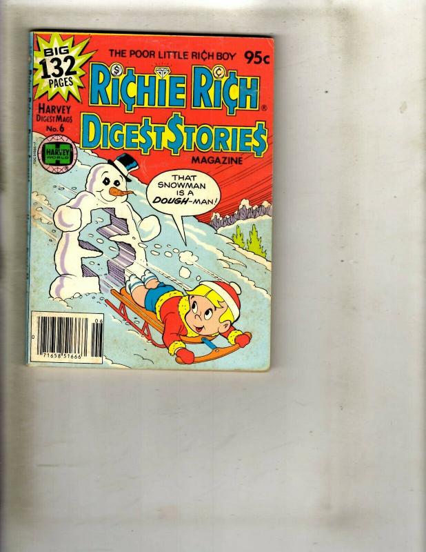 Lot of 9 Richie Rich Digest Stories #2 3 4 5 6 6 7 11 12 WS15