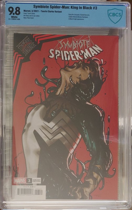 Symbiote Spider-Man King in Black #3 9.8 CBCS TAURIN CLARKE Appearance below