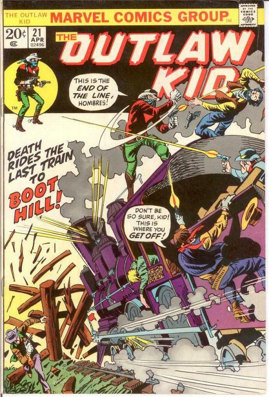 OUTLAW KID (1970-1975 MARVEL) 21 F-VF April 1974 COMICS BOOK