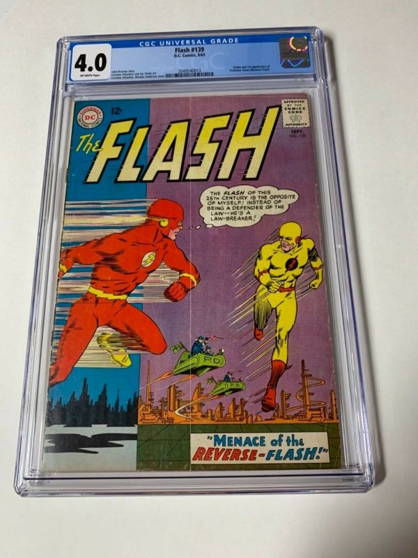 Flash 139 Cgc 4.0 1st Reverse Flash Professor Zoom Dc Silver Age