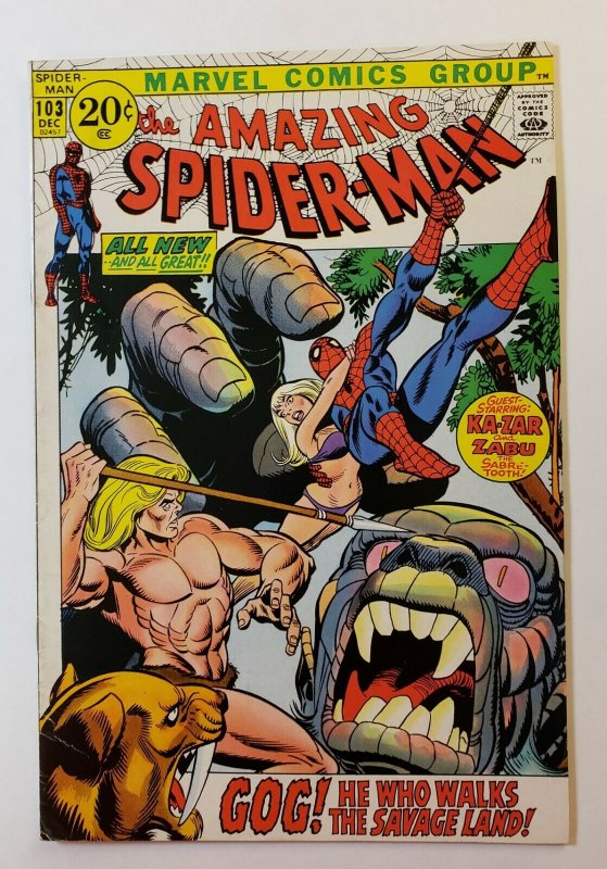 Amazing Spider-Man #103 FN/VF Marvel Comics Bronze Age 1971 KA-ZAR and ZABU