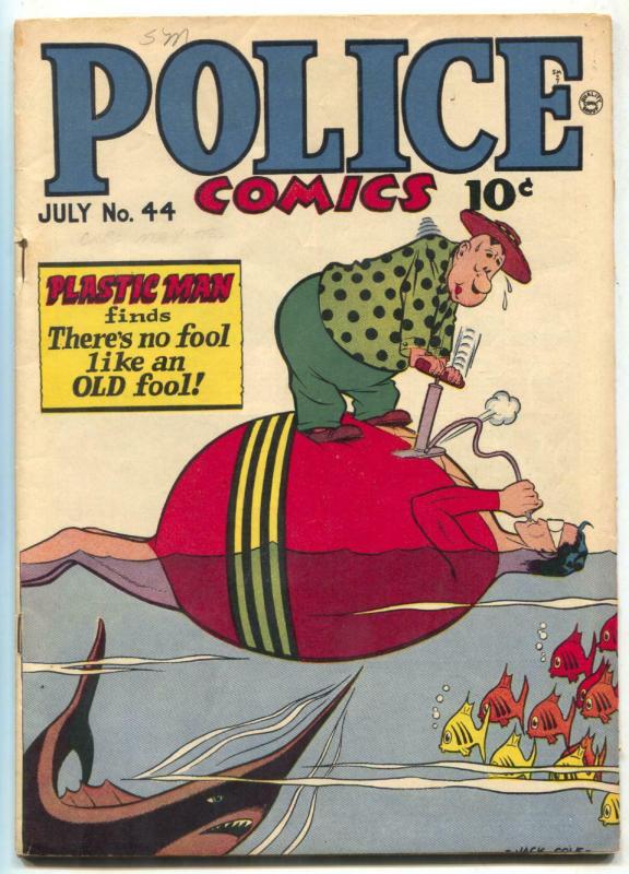 Police Comics #44 1945- Plastic Man- Golden Age FN