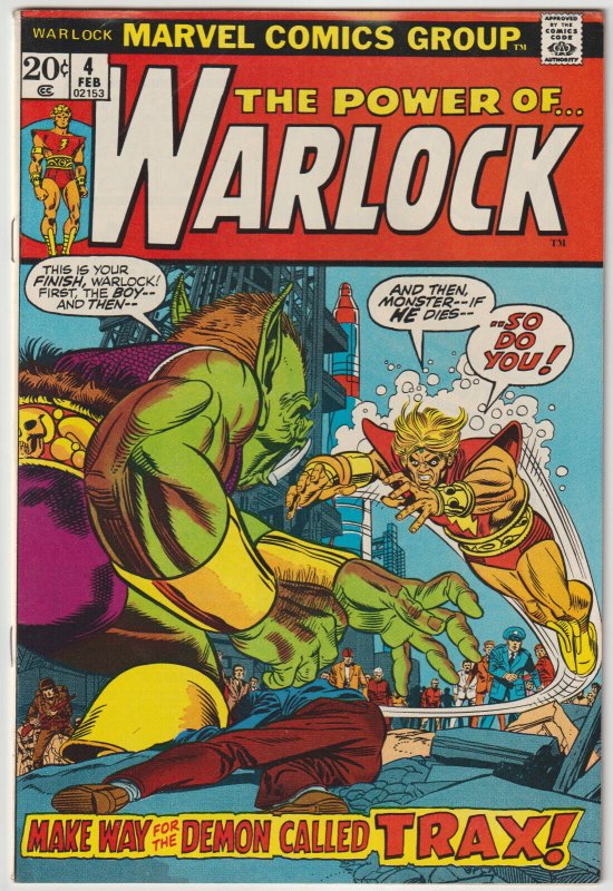 Warlock #4 (Feb 1973, Marvel), FN condition (6.0), Death of Eddie Roberts