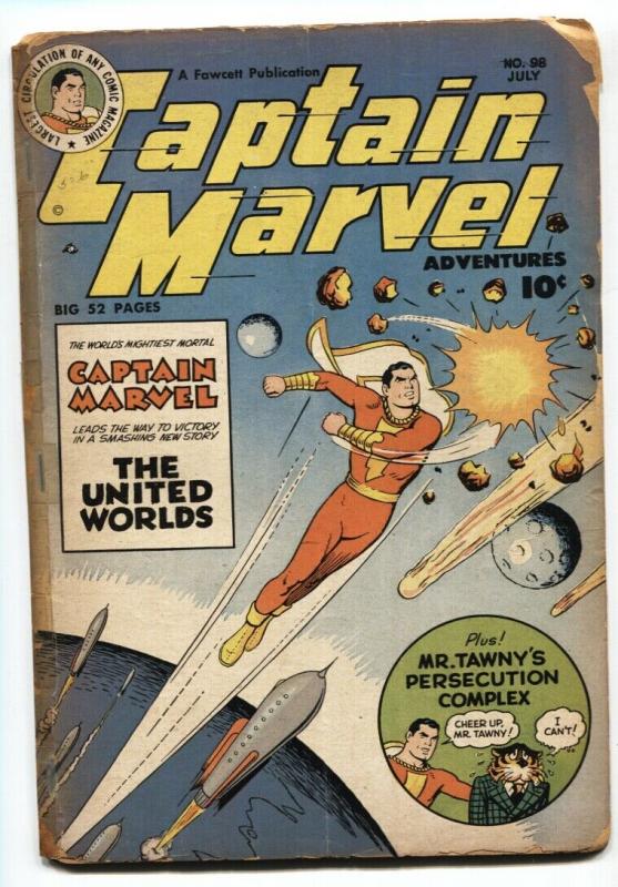 Captain Marvel Adventures #98 1949- Mr Tawny- Golden Age 