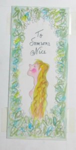 HAPPY BIRTHDAY To Someone Nice Girl 4x9 Greeting Card Art #B826