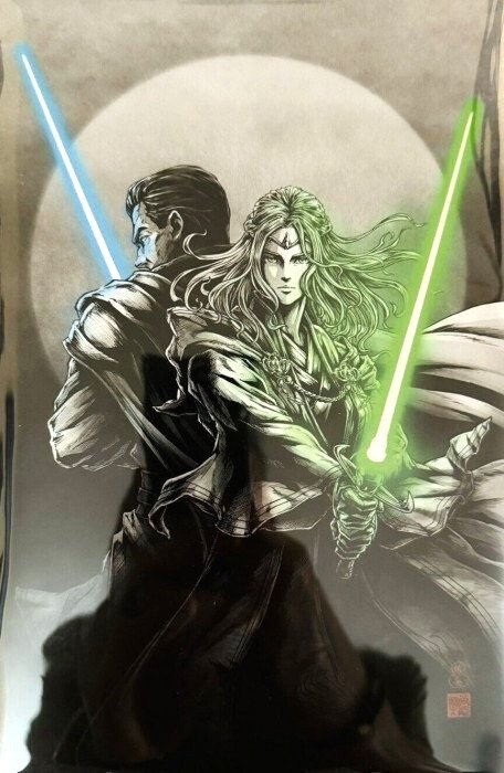 STAR WARS HIGH REPUBLIC SHADOWS OF STARLIGHT #2 OKAZAKI VARIANT TRADE/VIRGIN/B&W