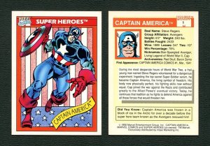 1990 Marvel Comics Card #1 Captain America NM