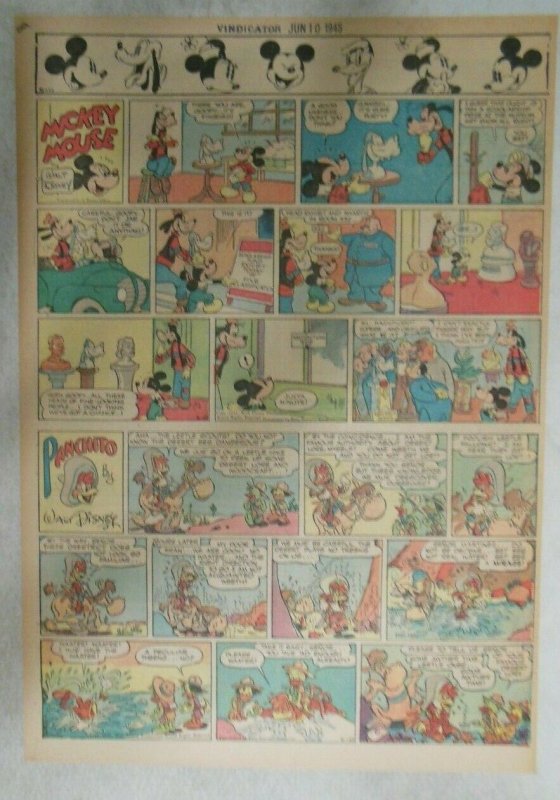 Mickey Mouse Sunday Page by Walt Disney from 6/10/1945 Tabloid Page Size
