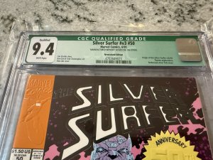 Silver Surfer # 50 CG Graded 9.4 Marvel Comic Book Qualified Printing Error JH27
