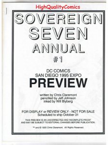 SOVEREIGN SEVEN ANNUAL #1 Black and White Promo,1995, VF/NM, Preview, more in