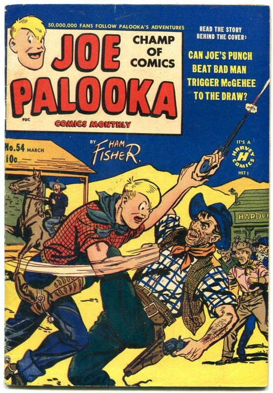 Joe Palooka #54 1951- Harvey Golden Age - Western Cover Ham Fisher VG+