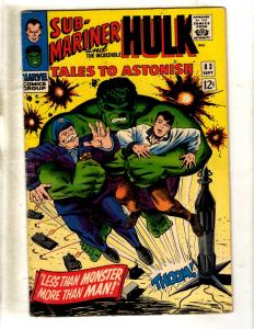 Tales To Astonish # 83 FN Marvel Comic Book Incredible Hulk Sub-Mariner FM6