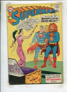 SUPERMAN #165 (4.0/4.5) BEAUTY AND THE SUPER-BEAST!! 1963