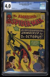 Amazing Spider-Man #12 CGC VG 4.0 Off White 3rd Appearance Doctor Octopus!