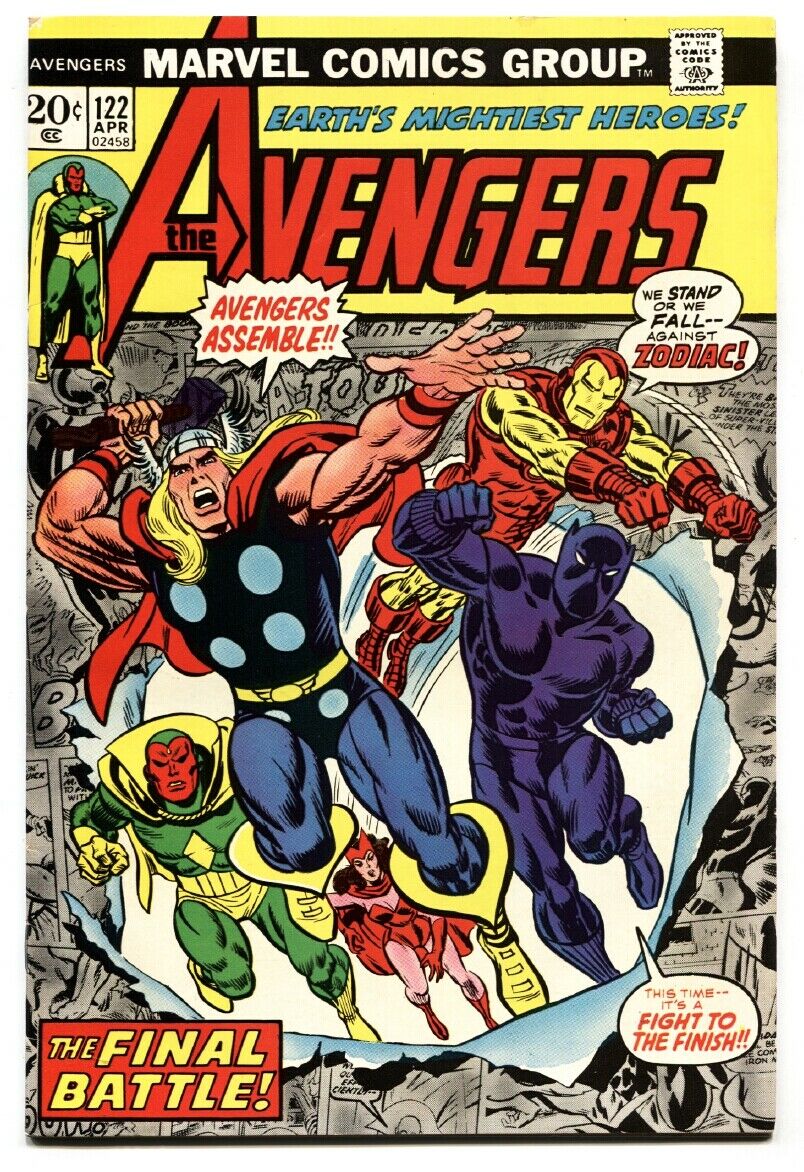 AVENGERS #122-BLACK PANTHER COVER-Thor captain america-1974