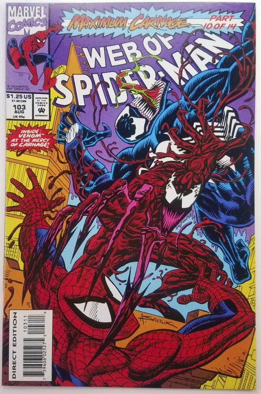 Web of Spider-Man 103 | MAXIMUM CARNAGE | CGC Ready | High Grade | Marvel | 1993