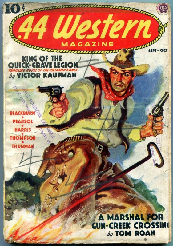 .44 Western Pulp September 1938- Tom Roan- Victor Kaufman G+