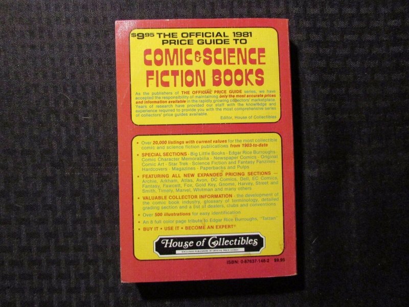 1981 COMIC & SCIENCE FICTION BOOKS Price Guide #4 FVF 7.0 Superman Batman Hulk