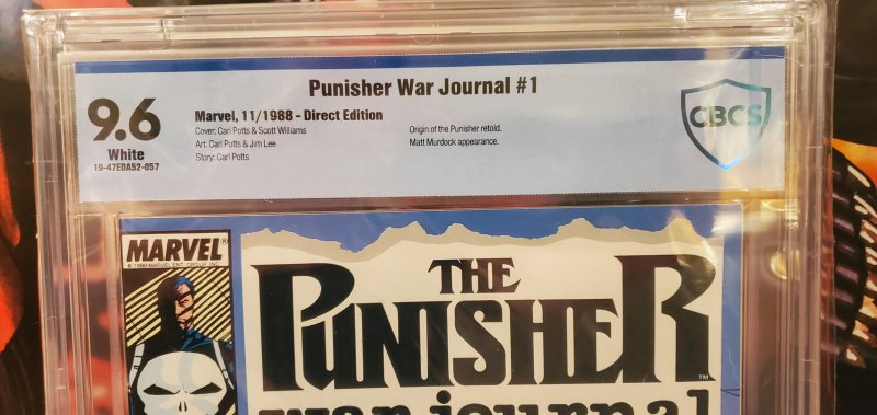 PUNISHER WAR JOURNAL #1 CBCS 9.6 WHITE PAGES ORIGIN OF PUNISHER MARVEL COMICS