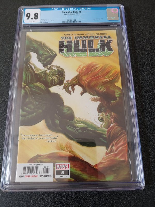 ​IMMORTAL HULK #5 CGC 9.8 ALEX ROSS COVER