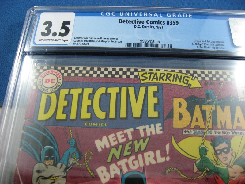 DETECTIVE COMICS 359 CGC 3.5 FIRST BATGIRL DC 1967