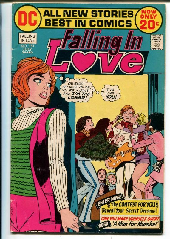 Falling In Love #134 1972- DC-African-American girl-1st 20¢ issue-VG