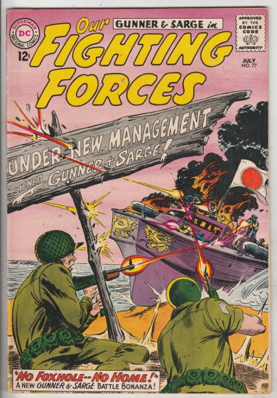 Our Fighting Forces #77 (Jul-63) FN/VF- Mid-High-Grade Gunner