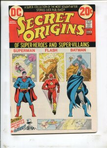 DC SECRET ORIGINS #1 OF SUPER-HEROES AND SUPER-VILLAINS! (7.0) 1973 