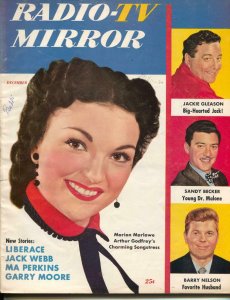 Radio And Television Mirror-Marion Marlowe-Jackie Gleason-Liberace-Dec-1953