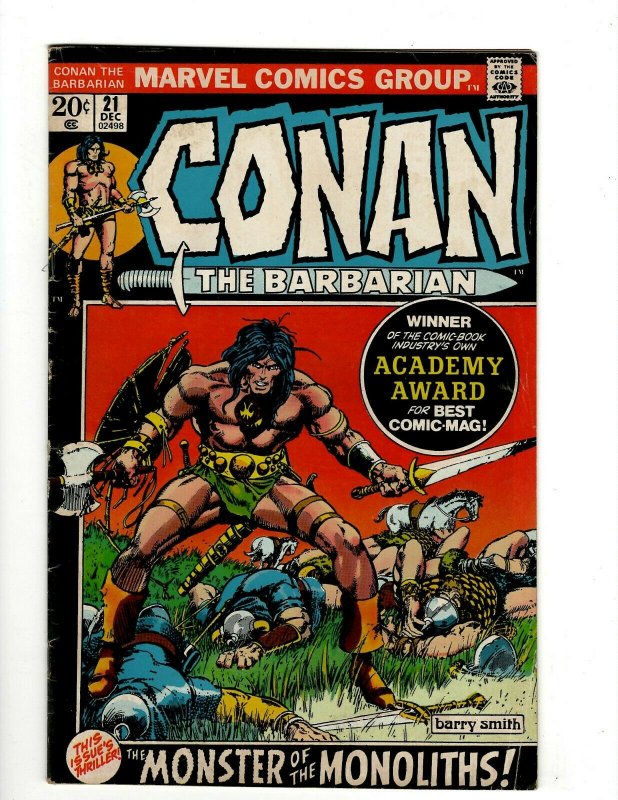 Conan The Barbarian # 21 FN Marvel Comic Book Barry Smith Kull King Sword NP16