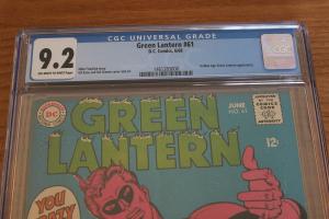 Green Lantern #61 (DC, 1968) CGC NM- 9.2 Off-white to white pages