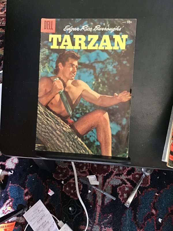 Tarzan #80 (1956) Mid grade Gordon Scott photo cover key FN Wow