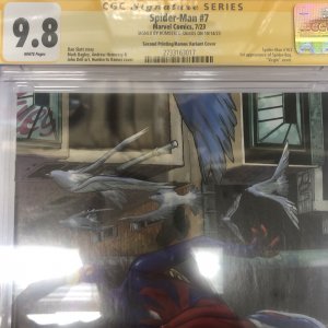 Spider-Man (2023) #7 (CGC 9.8) Signed Ramos • Second Printing / Variant Cover