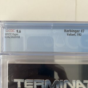 Harbinger #7 Valiant CGC 9.6 WHITE Pages Jim Shooter story Lapham & Mayo art