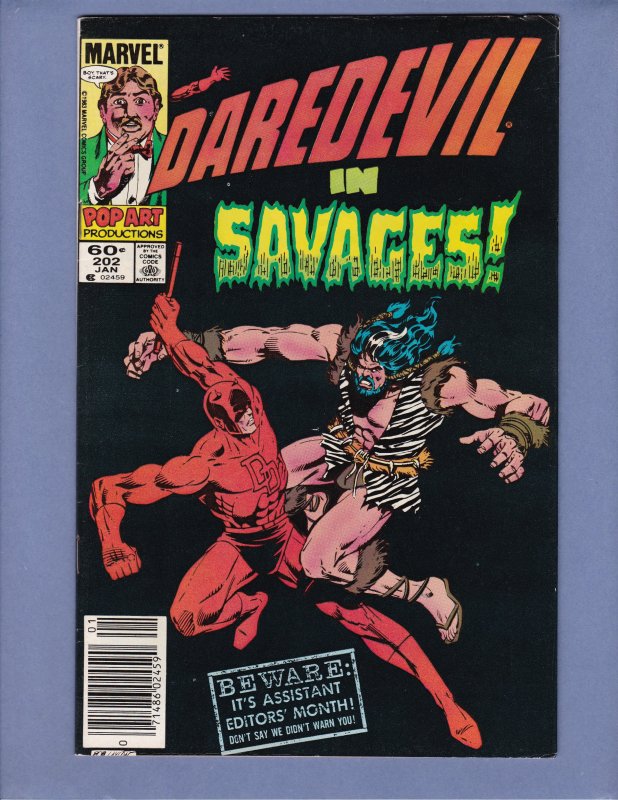 Daredevil #202 Mark Jewelers Variant VF Marvel 1984