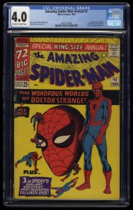 Amazing Spider-Man Annual #2 CGC VG 4.0 Dr. Strange Appearance!